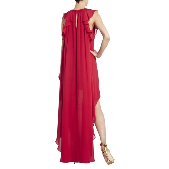 BCBGMaxAzria Fais Lipstick Red Silk Dress AHS - Picture 2 of 8